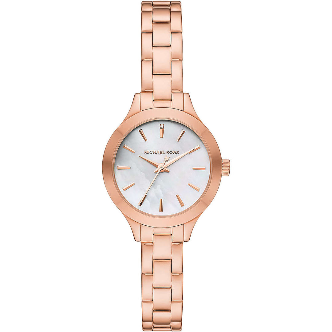 Michael Kors Mother of Pearl Analog Women's Watch Gold Plated Metal Bracelet - MK3872