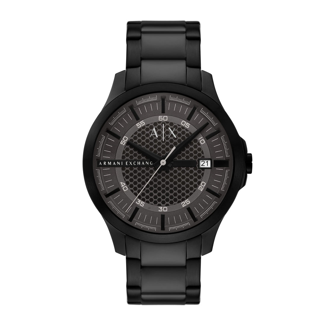 Armani Exchange Men's Three-Hand Date Black Stainless Steel Watch