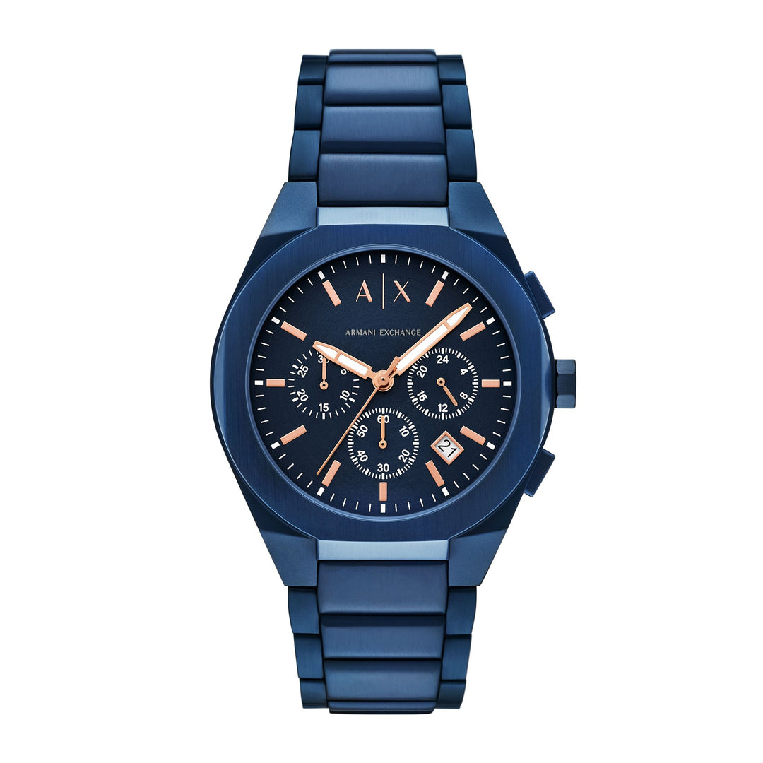 Armani Exchange Men's Sync Chronograph Blue Stainless Steel Watch