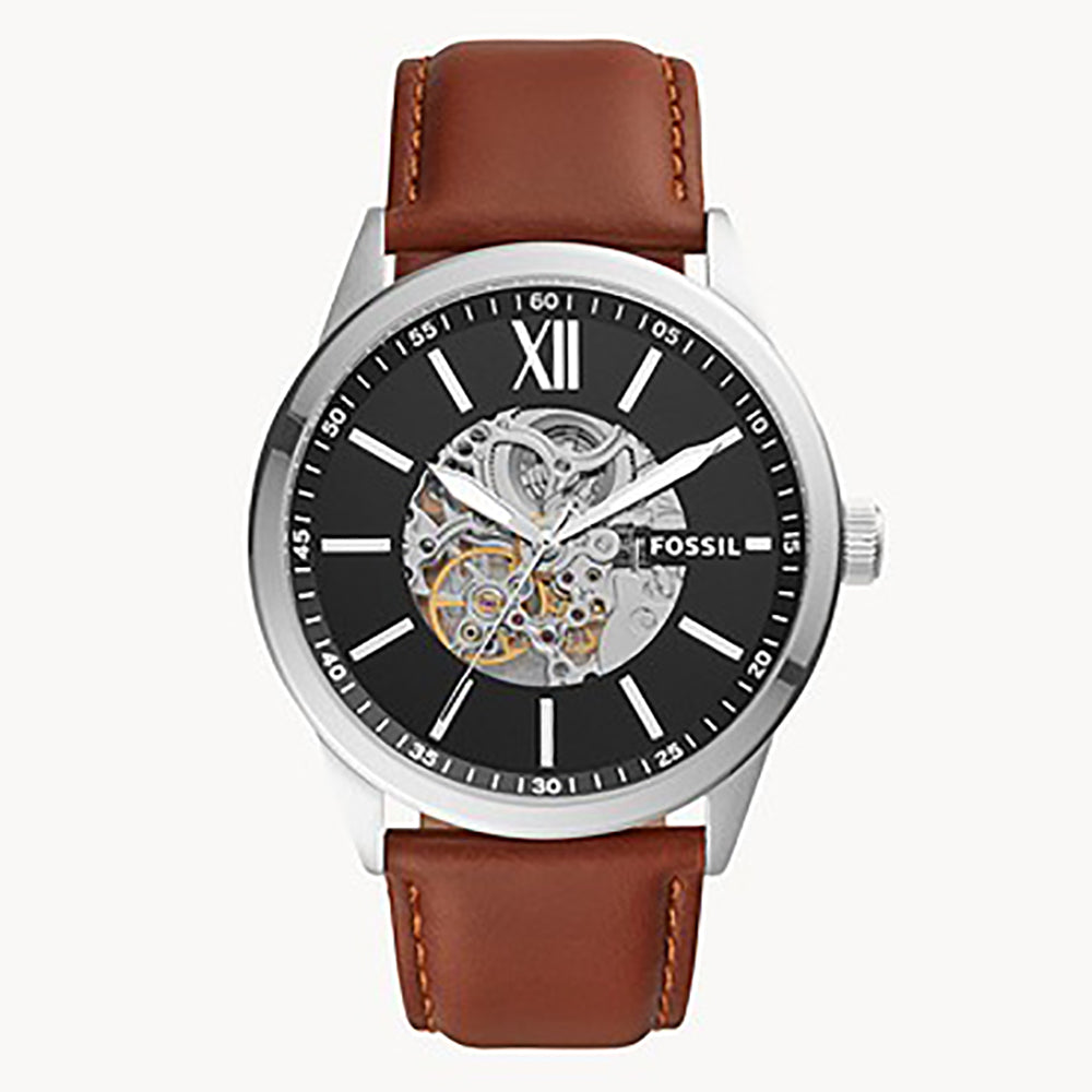 Fossil Automatic Men's Watch Stainless Steel Leather Strap - BQ2386