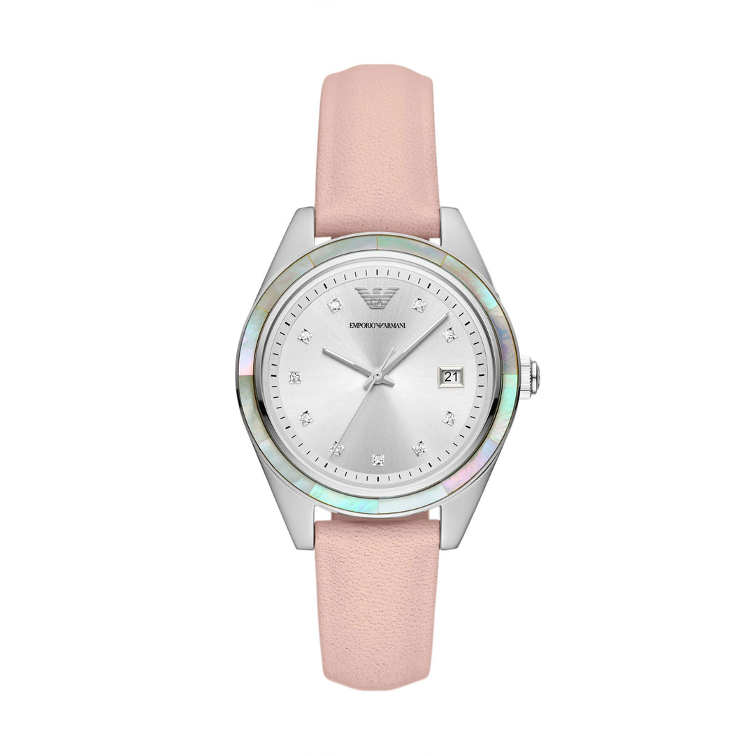 EMPORIO ARMANI LEO WOMEN'S LEATHER WATCH