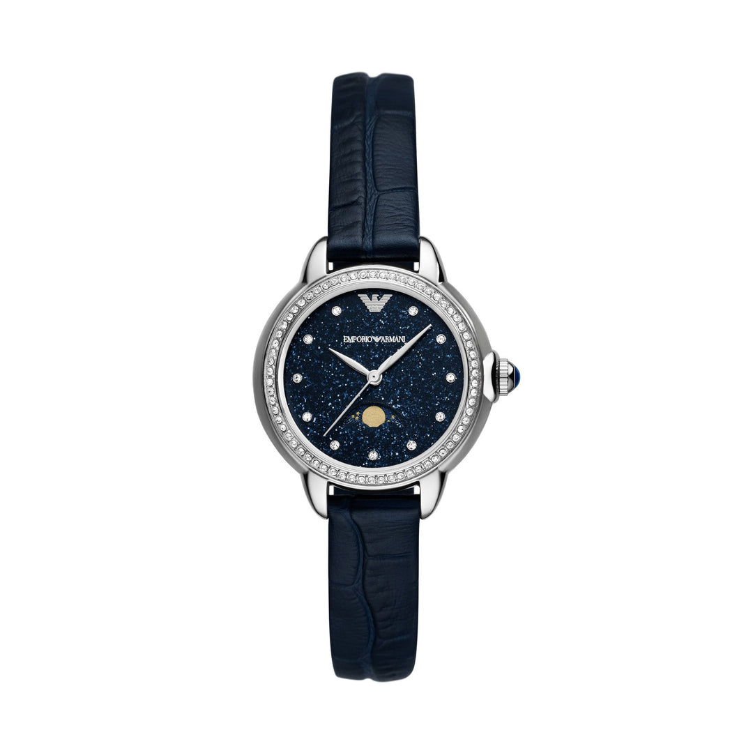 Emporio Armani Starry Night Silver Pro-Planet Leather Women's Watch