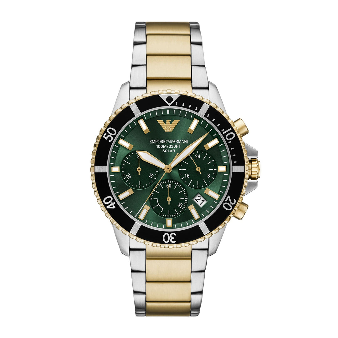 Emporio Armani Men's World Explorer Solar-Powered Chronograph Two-Tone Stainless Steel Watch