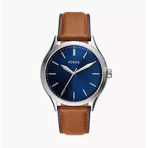 Fossil Fenmore Three-Hand Brown Leather Watch