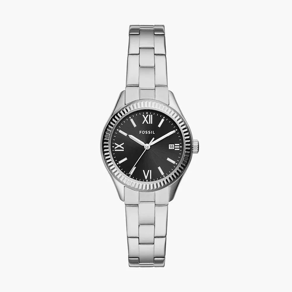 Fossil Rye Three-Hand Date Stainless Steel Watch