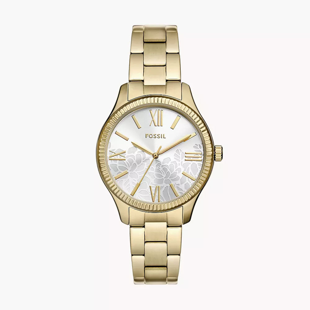 Fossil Rye Three-Hand Gold-Tone Alloy Watch