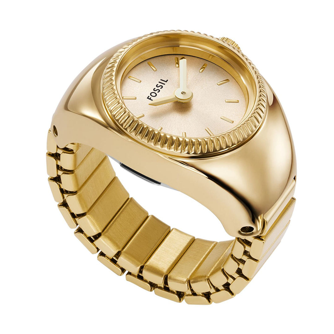 Fossil Watch Ring Two-Hand Gold-Tone Stainless Steel