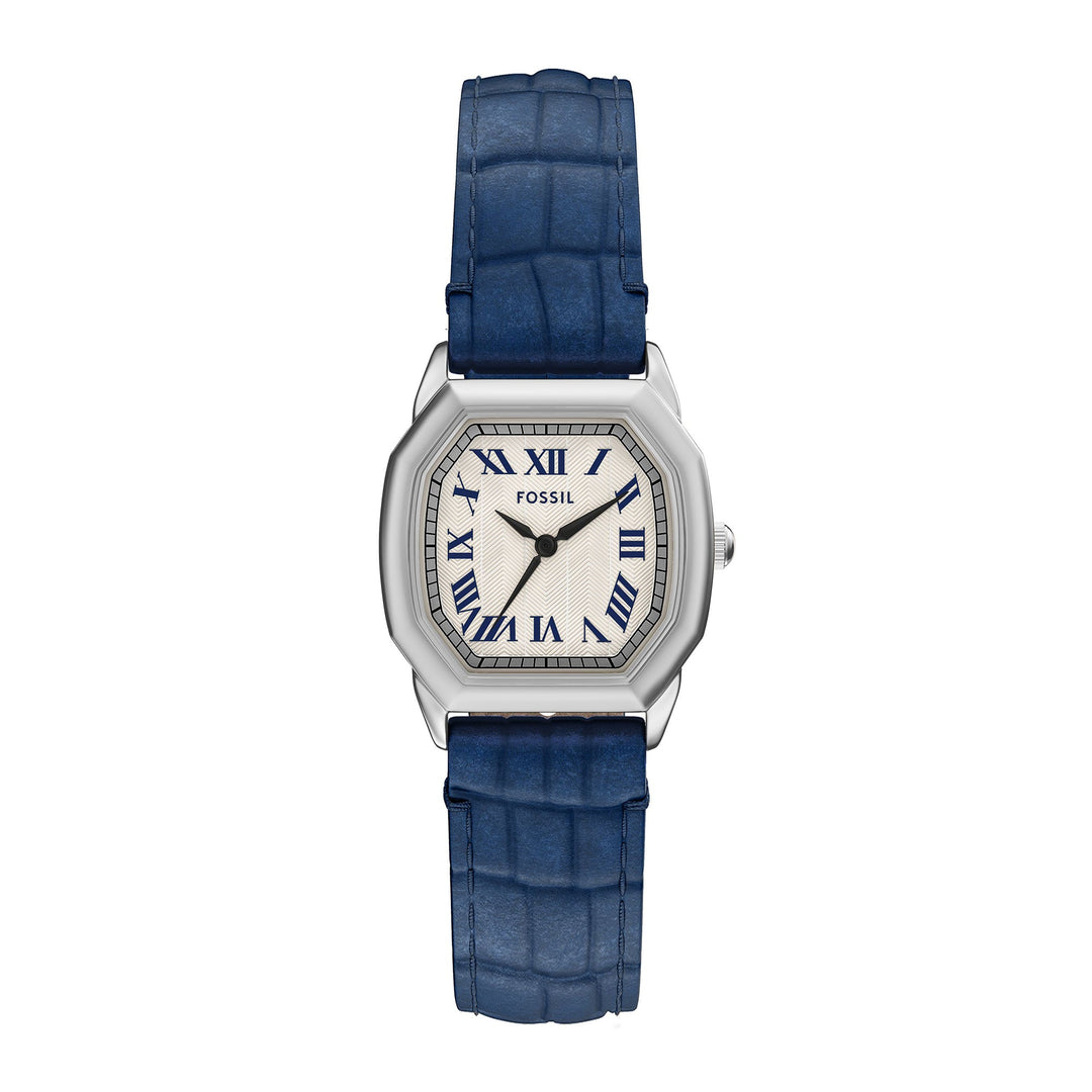 Fossil Women's Harlow Three-Hand Navy Croco Leather Watch