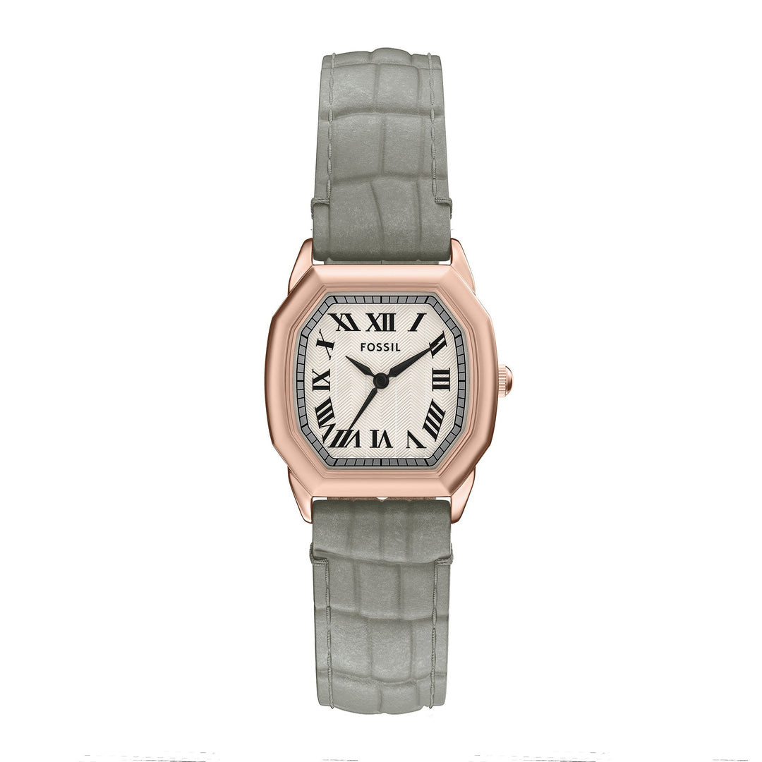 Fossil Women's Harlow Three-Hand Gray Croco Leather Watch
