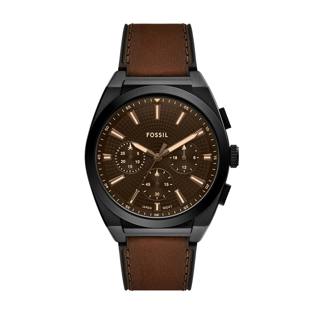 Fossil Everett Chronograph Brown Leather Watch