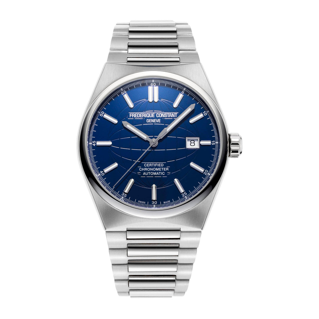 Frederique Constant Men's Watch Silver Tone Case Blue Dial Automatic Watch