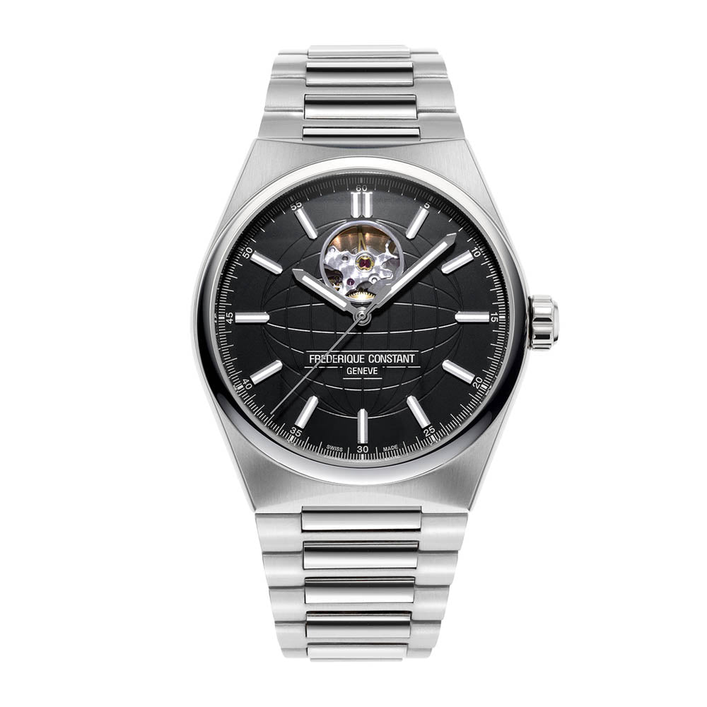Frederique Constant Men's Watch Silver Tone Case Black Dial Automatic Watch