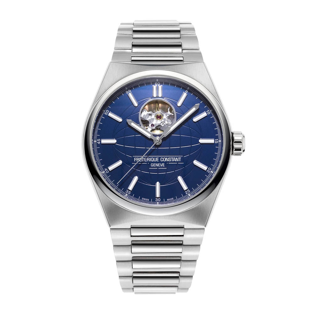 Frederique Constant Men's Watch Silver Tone Case Blue Dial Automatic Watch