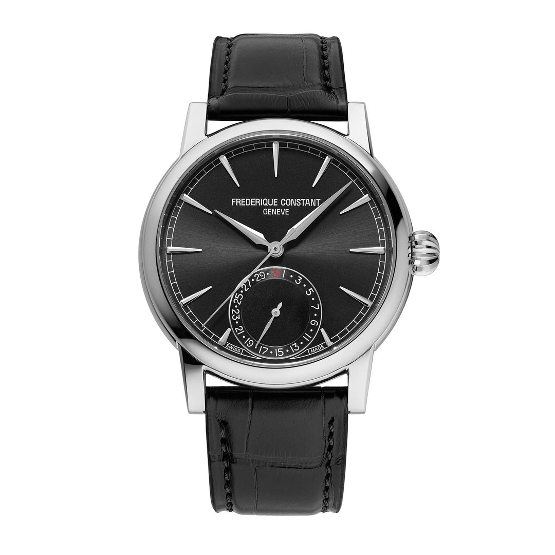 Frederique Constant Men's Watch Silver Tone Case Black Dial Automatic Watch