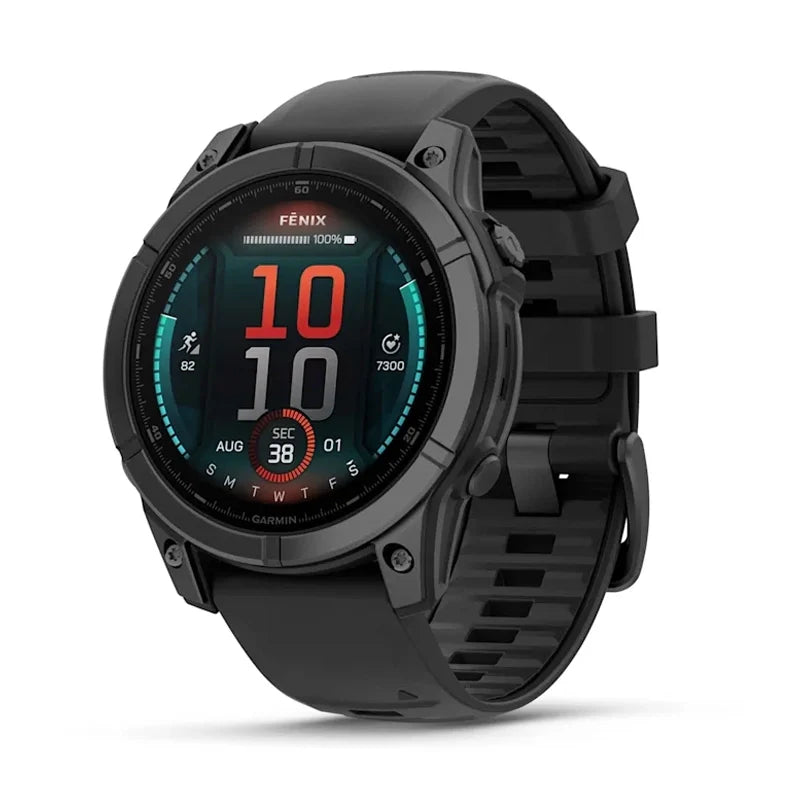 Garmin Fenix E 47mm Amoled Slate Gray Steel With Black Silicone Band