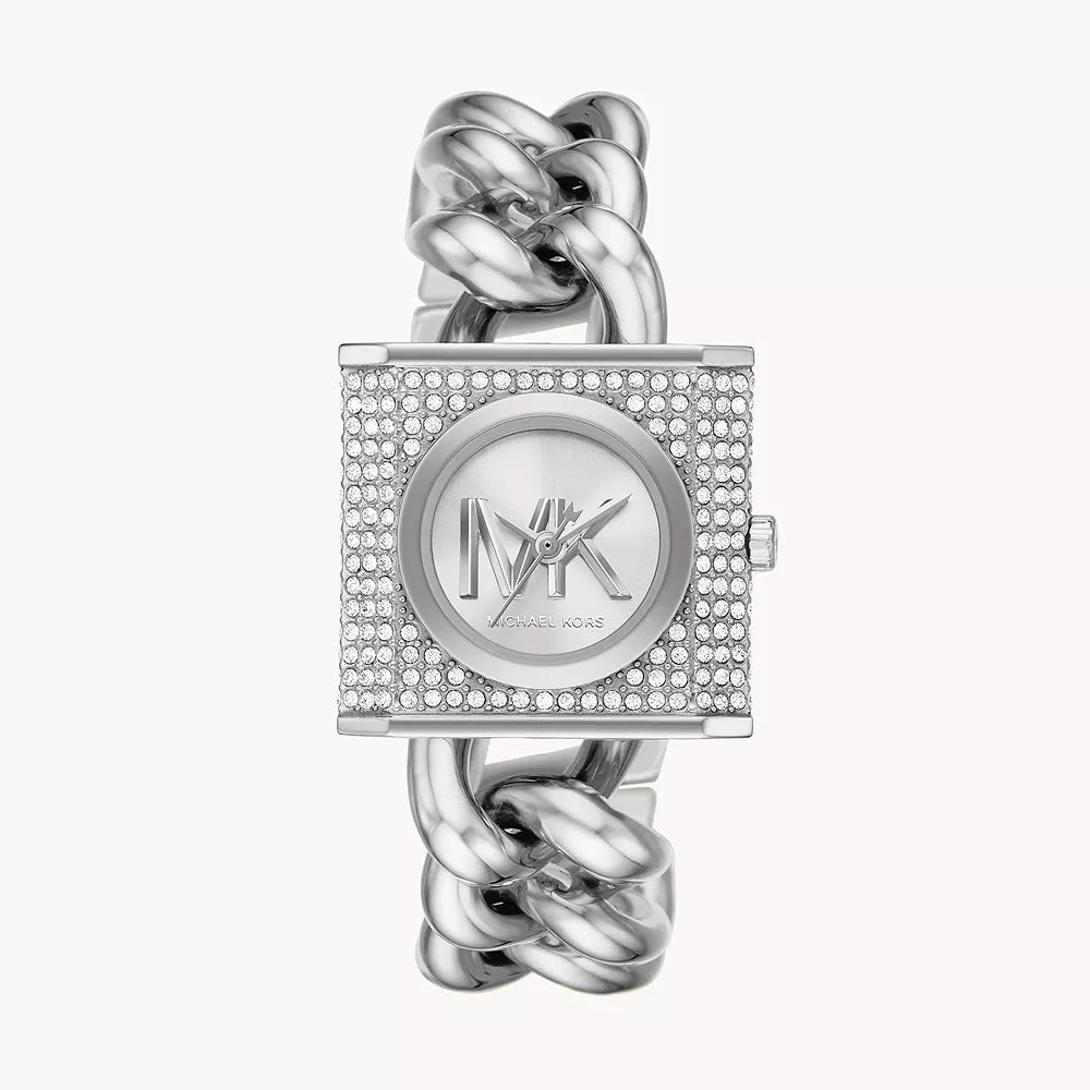 Michael Kors Mk Chain Lock Silver Stainless Steel Women's Watch