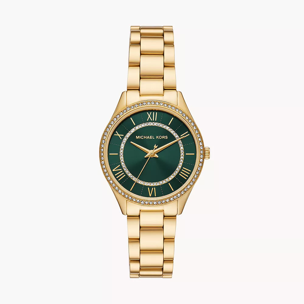 Michael Kors Lauryn Three-Hand Gold-Tone Stainless Steel Watch