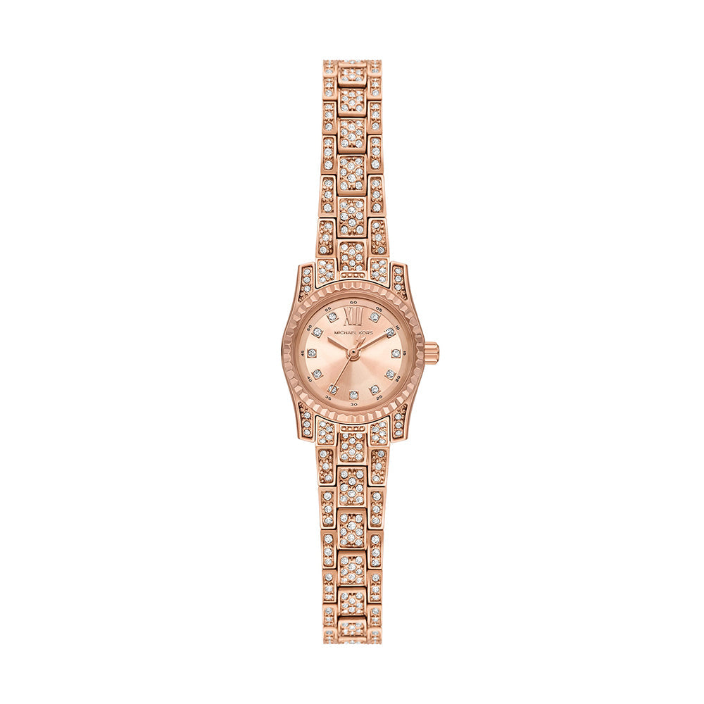 Michael Kors Lexington Three-Hand Rose Gold-Tone Stainless Steel Watch