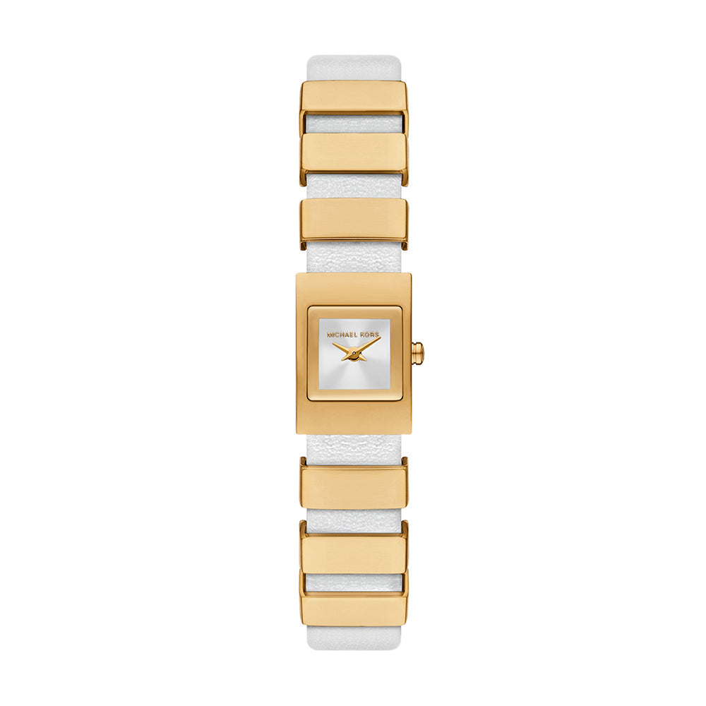 Michael Kors Darrington Two-Hand White Leather Watch