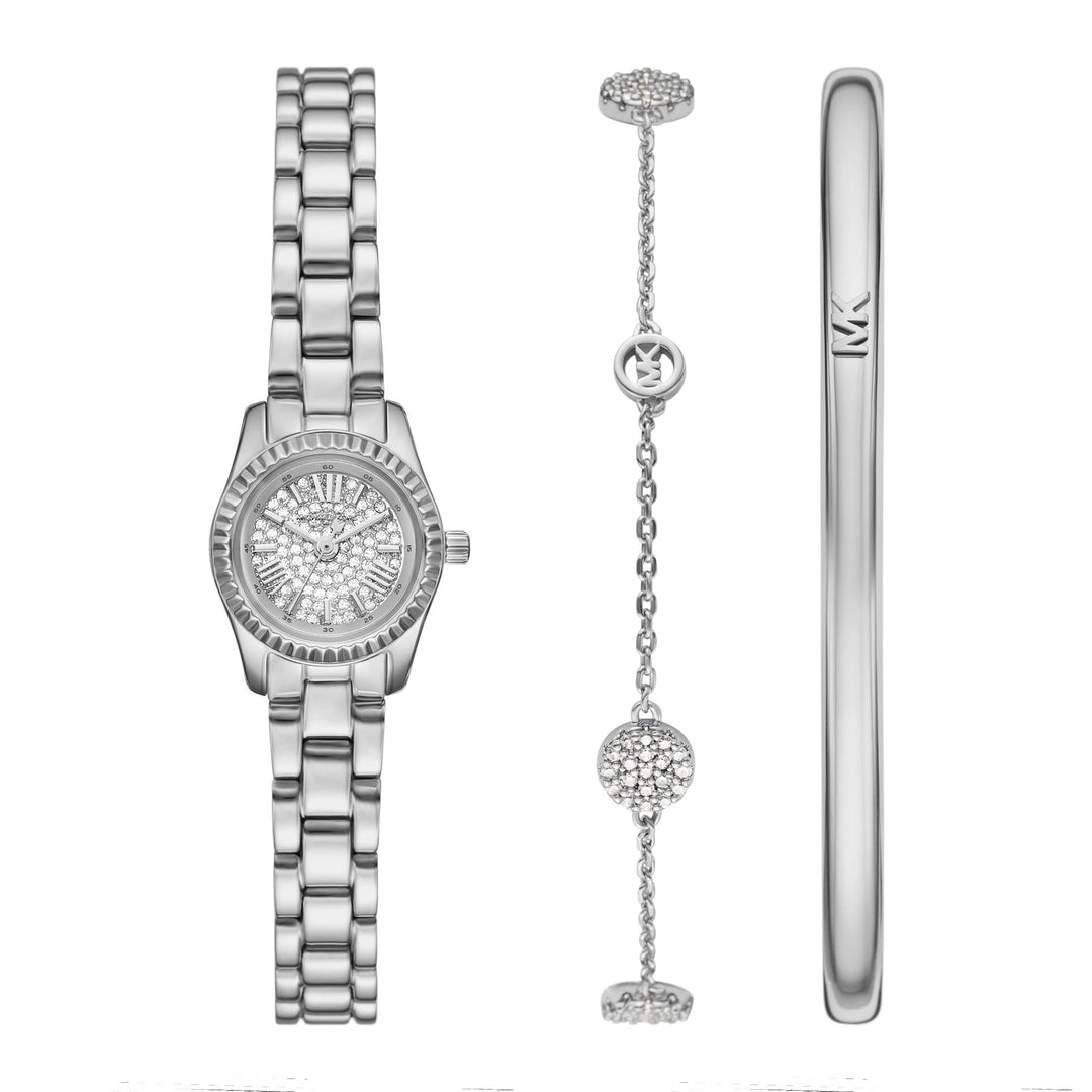 Michael Kors Women's Lexington Three-Hand Stainless Steel Watch Gift Set