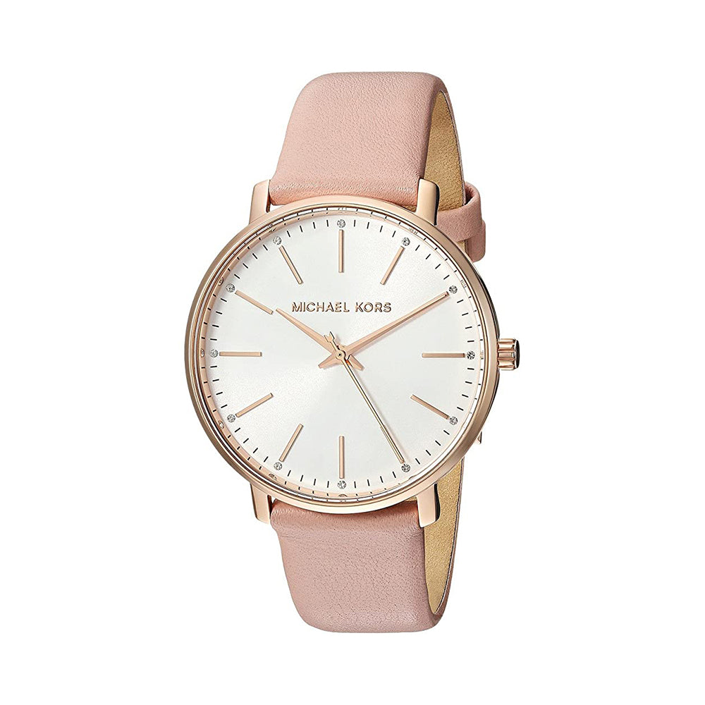Michael Kors Analog Women's Watch Gold Plated Leather Strap - MK2741