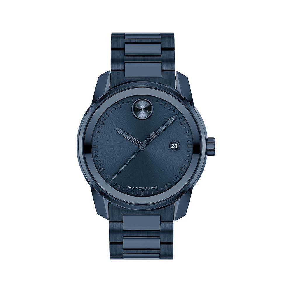 Movado Bold Men's Watch Blue Tone Case Quartz