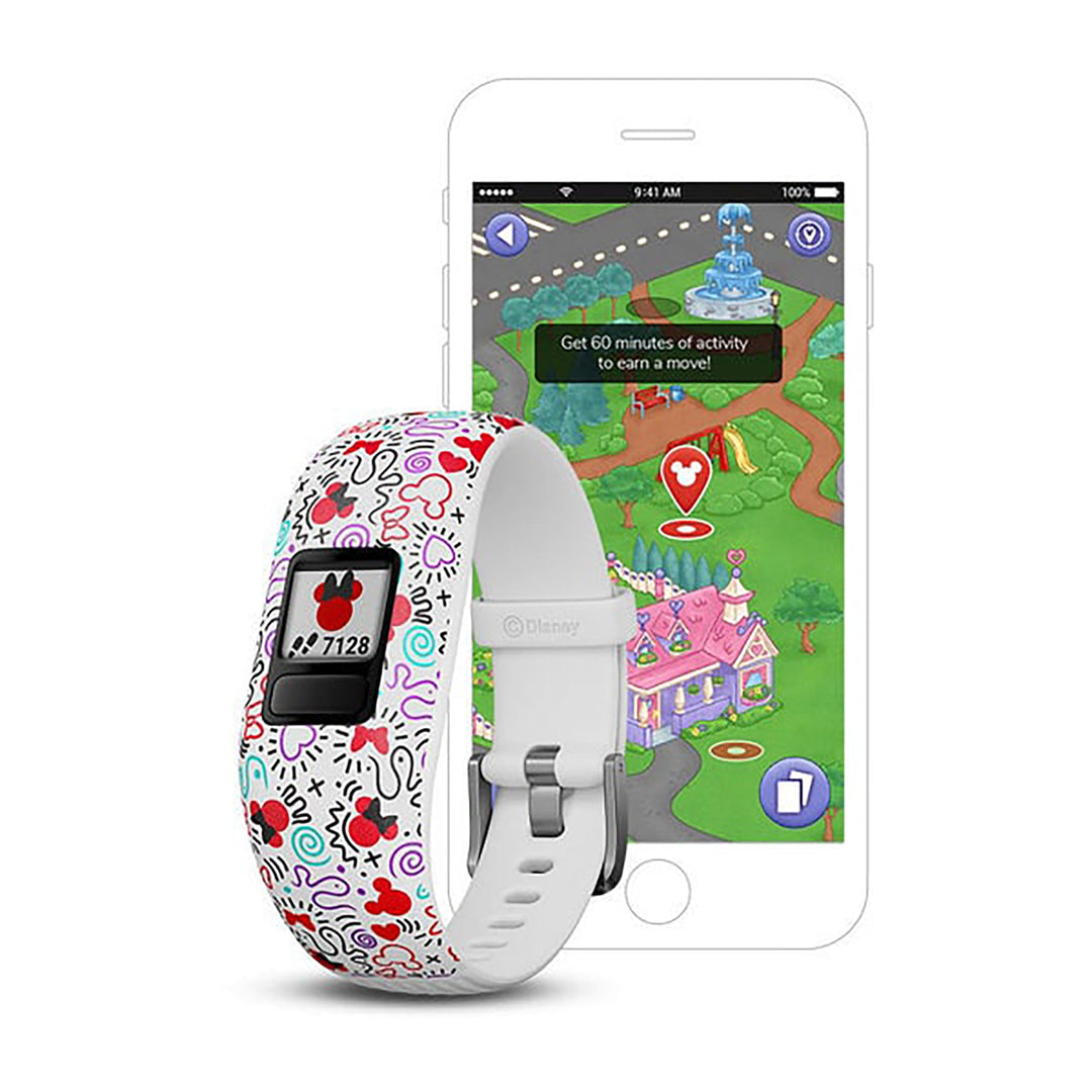Garmin Vivofit Jr. 2 Silicone Minnie Mouse Strap Full Color Display Dial Watch - 010-01909-10
