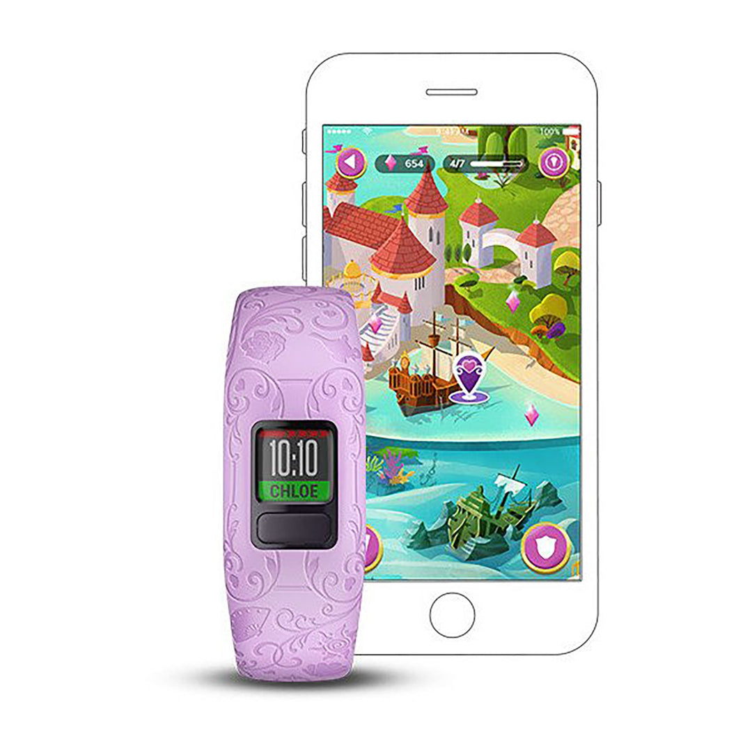 Garmin Vivofit Jr. 2 Silicone Princess Character Icons Strap Full Color Display Dial Watch - 010-01909-15