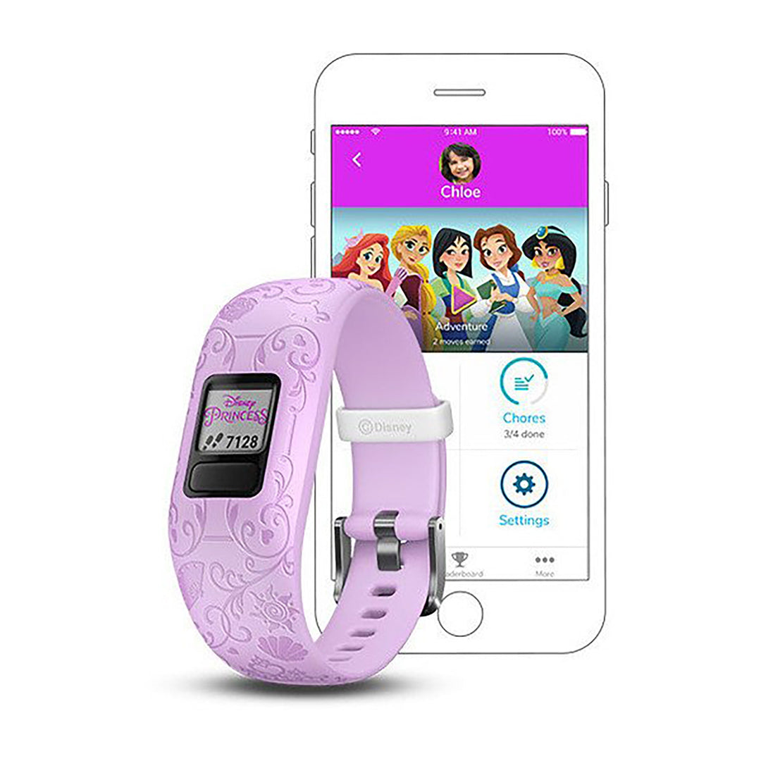 Garmin Vivofit Jr. 2 Silicone Princess Character Icons Strap Full Color Display Dial Watch - 010-01909-15