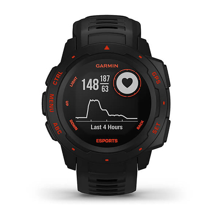 Garmin Instinct Esports Edition Silicone Black Strap Full Color Display Dial Watch - 010-02064-72