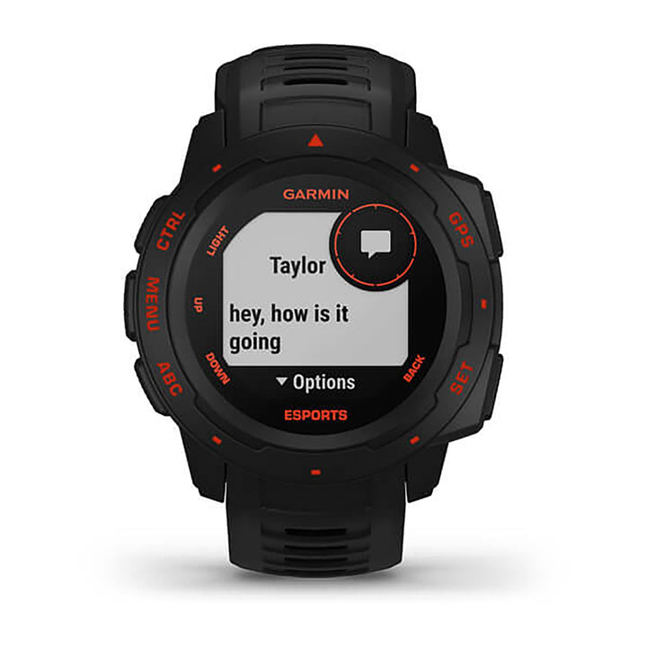 Garmin Instinct Esports Edition Silicone Black Strap Full Color Display Dial Watch - 010-02064-72