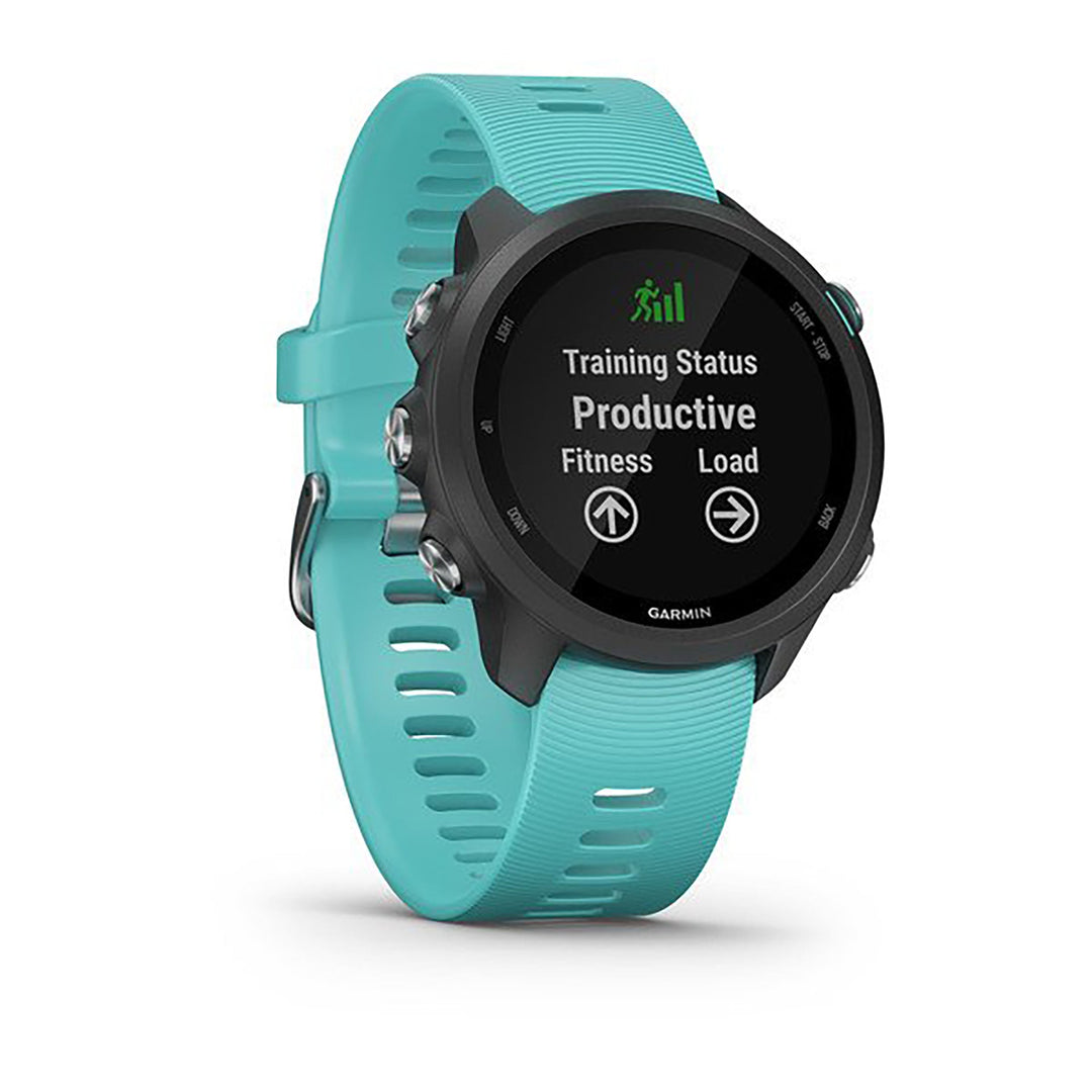 Garmin Forerunner 245 Silicone Aqua Blue Strap Full Color Display Dial Watch - 010-02120-32
