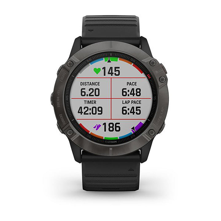Garmin Fenix 6X Pro And Sapphire Editions Silicone Black Strap Full Color Display Dial Watch - 010-02157-11