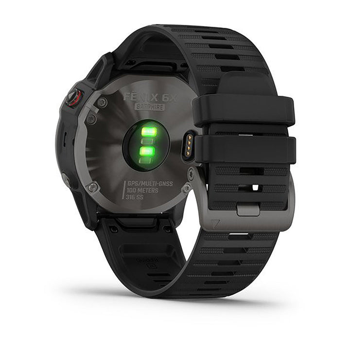 Garmin Fenix 6X Pro And Sapphire Editions Silicone Black Strap Full Color Display Dial Watch - 010-02157-11