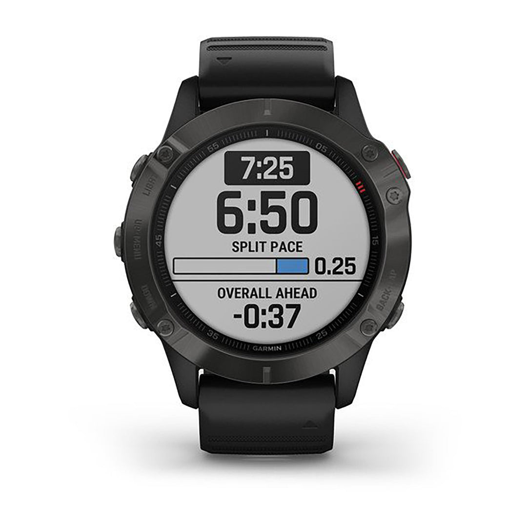 Garmin Fenix 6 Silicone Black Strap Full Color Display Dial Watch - 010-02158-11