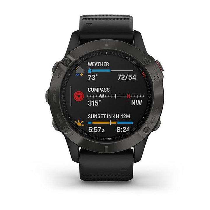 Garmin Fenix 6 Silicone Black Strap Full Color Display Dial Watch - 010-02158-11