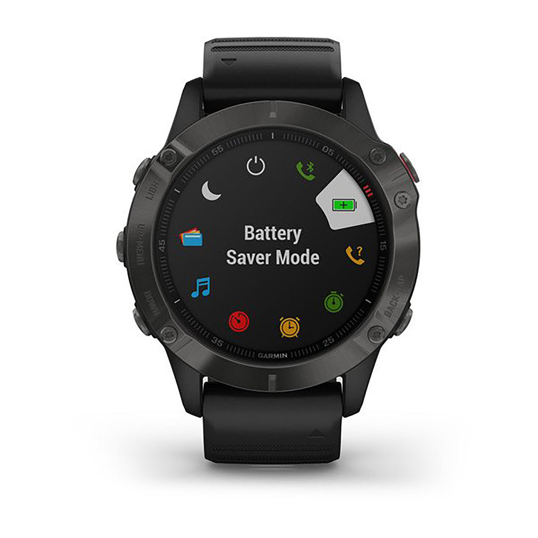 Garmin Fenix 6 Silicone Black Strap Full Color Display Dial Watch - 010-02158-11