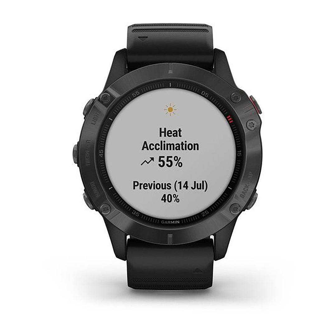 Garmin Fenix 6 Silicone Black Strap Full Color Display Dial Watch - 010-02158-11
