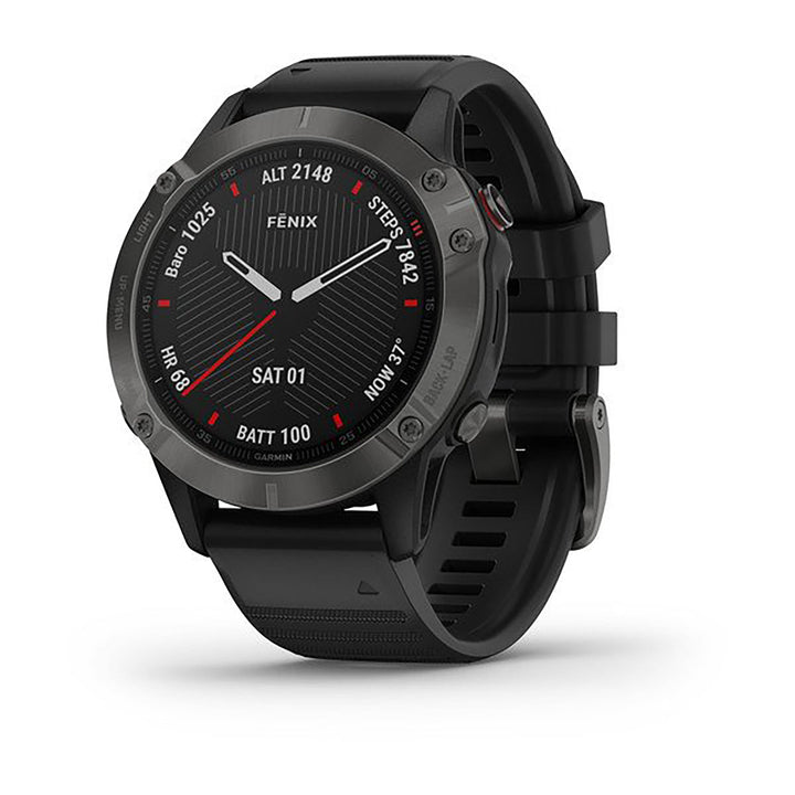 Garmin Fenix 6 Silicone Black Strap Full Color Display Dial Watch - 010-02158-11
