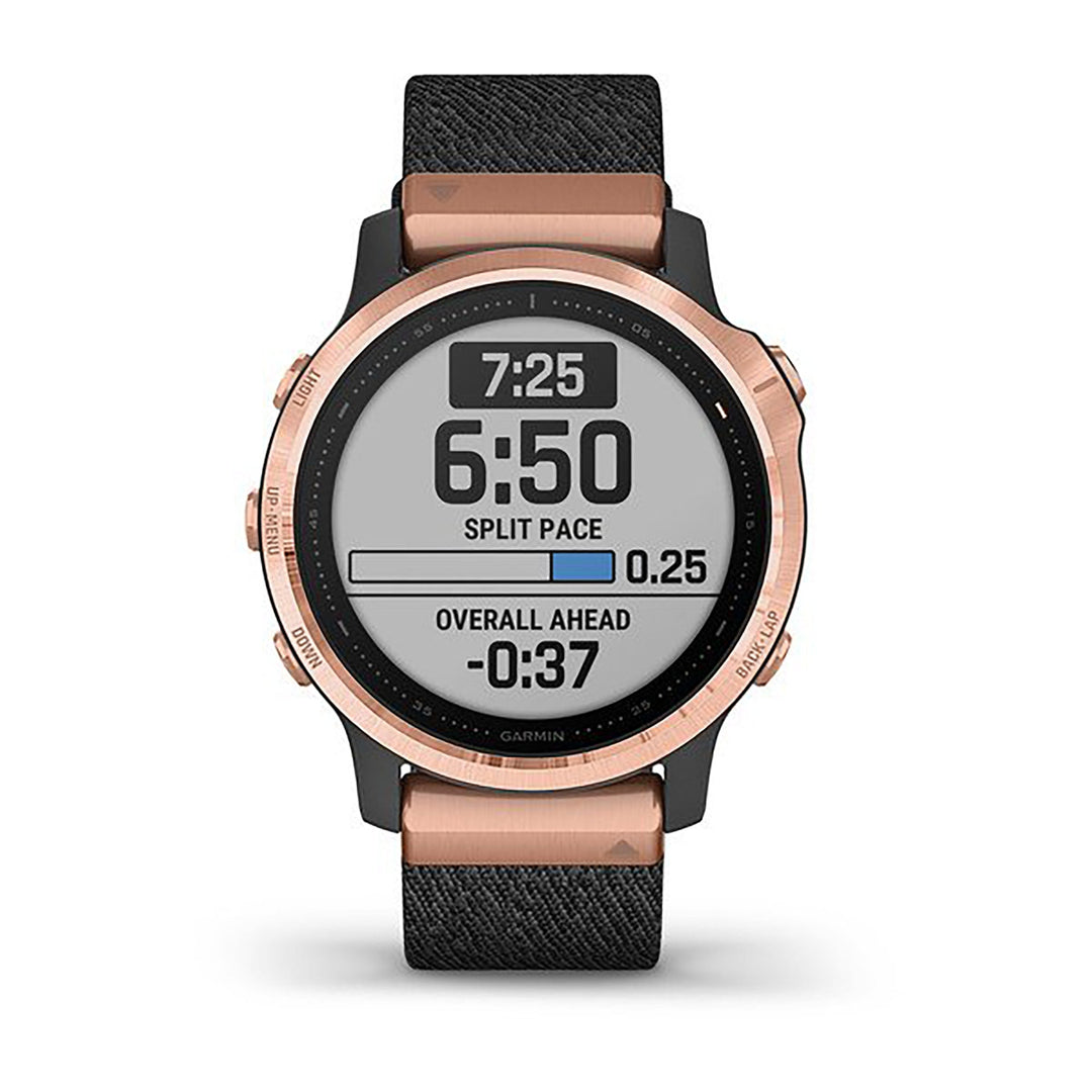 Garmin Fenix 6S Nylon Black Strap Full Color Display Dial Watch - 010-02159-37