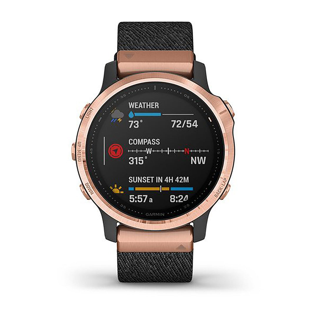 Garmin Fenix 6S Nylon Black Strap Full Color Display Dial Watch - 010-02159-37