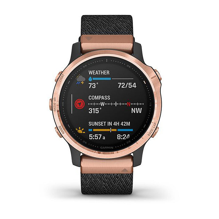 Garmin Fenix 6S Nylon Black Strap Full Color Display Dial Watch - 010-02159-37