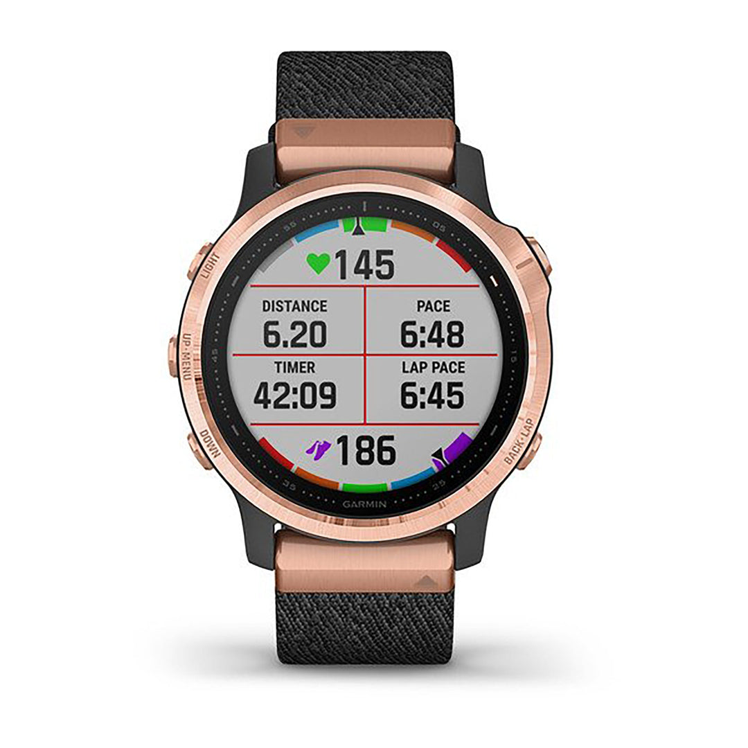 Garmin Fenix 6S Nylon Black Strap Full Color Display Dial Watch - 010-02159-37