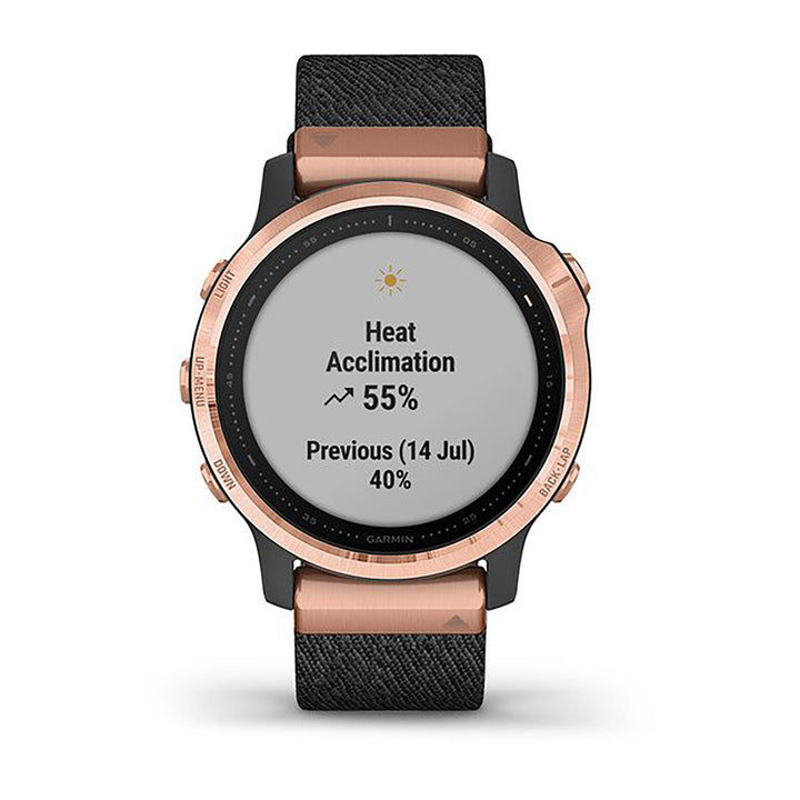 Garmin Fenix 6S Nylon Black Strap Full Color Display Dial Watch - 010-02159-37