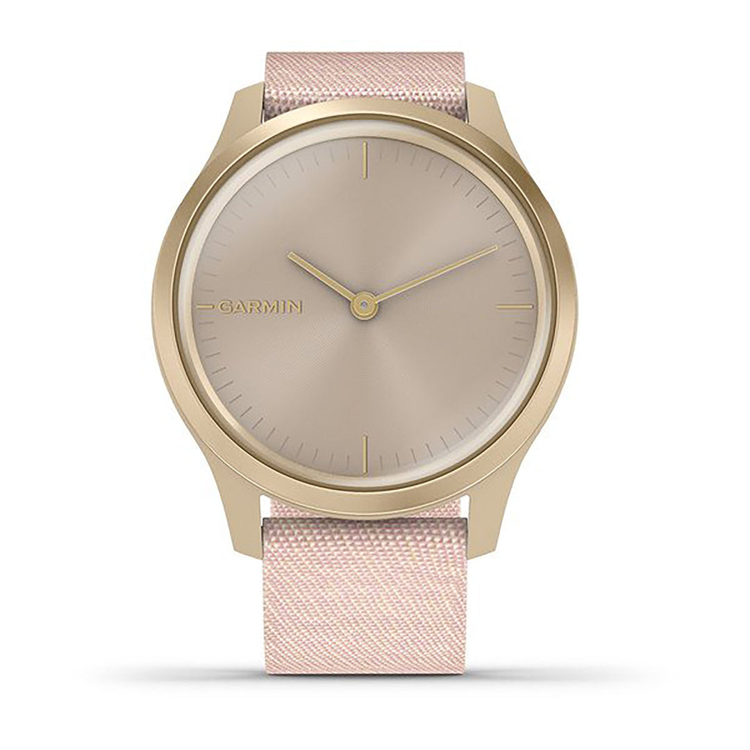 Garmin Vivimove Style Nylon Blush Pink Strap Full Color Display Dial Watch - 010-02240-22