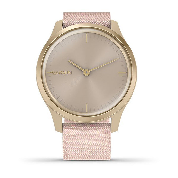 Garmin Vivimove Style Nylon Blush Pink Strap Full Color Display Dial Watch - 010-02240-22