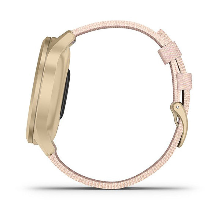 Garmin Vivimove Style Nylon Blush Pink Strap Full Color Display Dial Watch - 010-02240-22