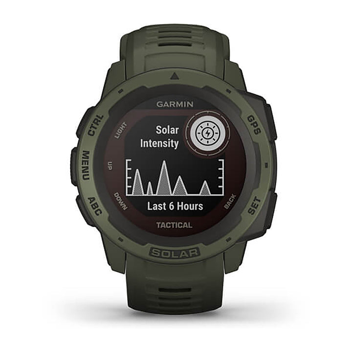 Garmin Instinct Solar Tactical Edition Silicone Moss Strap Full Color Display Dial Watch - 010-02293-04