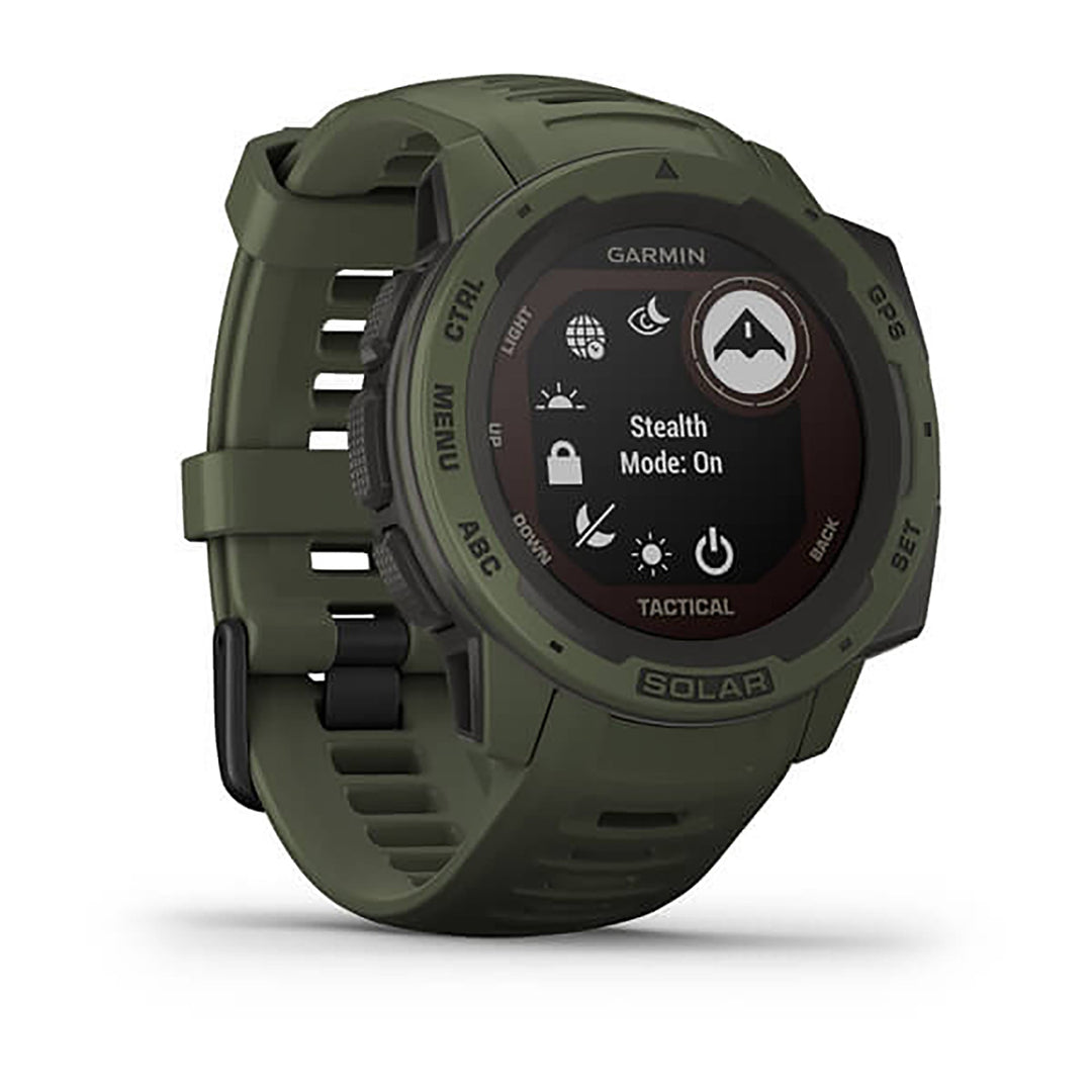 Garmin Instinct Solar Tactical Edition Silicone Moss Strap Full Color Display Dial Watch - 010-02293-04