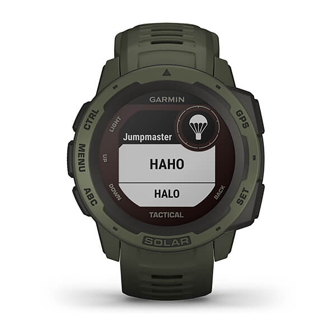 Garmin Instinct Solar Tactical Edition Silicone Moss Strap Full Color Display Dial Watch - 010-02293-04